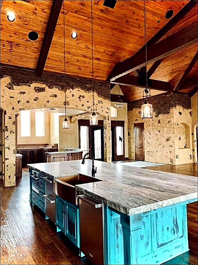 Interior with finished brick wall craftsmanship